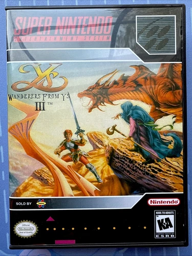 Ys III: Wanderers From Ys (Super Nintendo Entertainment System, 1992) Game ONLY!
