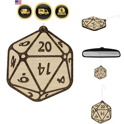 D20 Dungeons and Dragons Wood Christmas Ornament 20-Sided Dice Holiday Decor