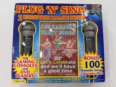 Emerson Plug N Sing Karaoke 100 Songs 2 Microphones NEW BOX Damaged