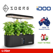 iDOO 10 Pods Hydroponics Growing System Indoor Herb Garden Germination Kit LED