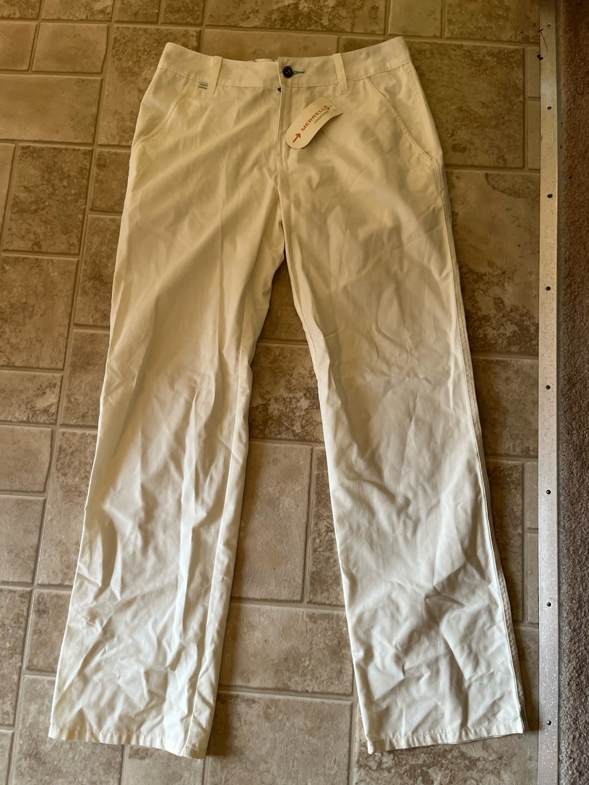 Pantalone donna Merrell bianco misto cotone taglia 8 nuovo con etichetta