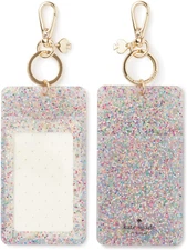 Kate Spade New York Id Badge Clip Key Chain, Sparkle Silicone Keychain Accessory