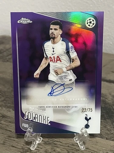 2025-26 Topps Chrome UEFA UCC Dominic Solanke Auto Purple /75 Tottenham Hotspur