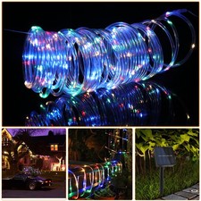 39FT Solar Rope Lights Outdoor Waterproof LED PVC Tube Fairy String Light Garden