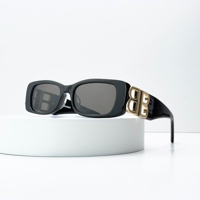 BALENCIAGA BB0096S 001 Black Rectangle Sunglasses Women s 51mm UV Shade