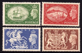 GB 1951 KGVI Festival High Values Set of 4 Mint Light Hinged Cat £100