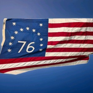 Vtg Bennington 76 Flag Cotton Sewn 13 Stars USA Emerson Capitol "America250" 4x6