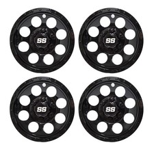 10 Wheel Covers Glossy Black Finish SS design SET OF 4 for Golf Cart Wheels