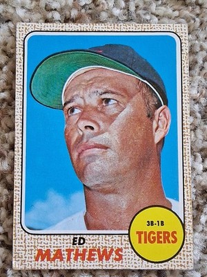 Topps 1968 Eddie Mathews Detroit Tigers Baseball Card #58 