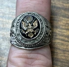 VTG Sterling Enamel Silver 11.5 GMs KINNEY WWII Men's West Point Army Ring SZ 9