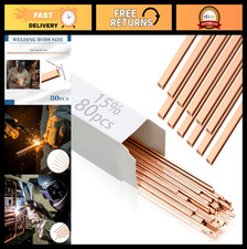 80 Sticks 15 Silver Brazing Rods Phos Copper Welding Alloys for HVAC Refriger