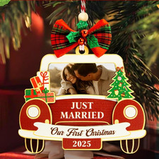 Our First Christmas Married Ornament 2025- Just Married Ornaments 2025, Weddi...