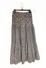 Liza Lynn Women  s Vintage Floral Print Tiered Long Full Prairie Western Skirt M