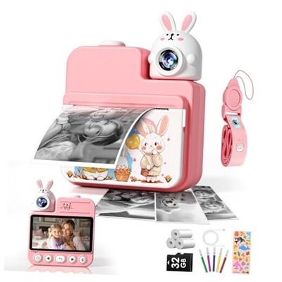 Kids Camera Instant Print Toys, Christmas Birthday Gifts for Girls Boys, Pink
