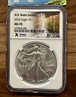 2022 AMERICAN SILVER EAGLE NGC MS70 U.S. STATE SERIES Arkansas LABEL WITH CARD