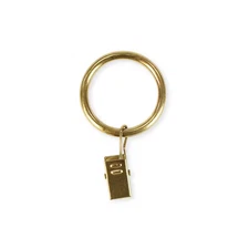 Gold Steel Curtain Rings with Clips (Set of 10)