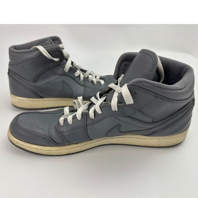 Air Jordan 1 Mid Gray Basketball Shoes Men's Size 13 Sneakers 554724-003