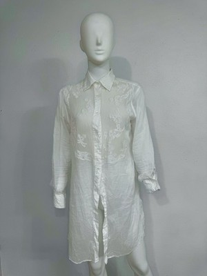 Ermanno Scervino Vintage White Cotton W Lace Top Tunic Blouse Made Italy IT42