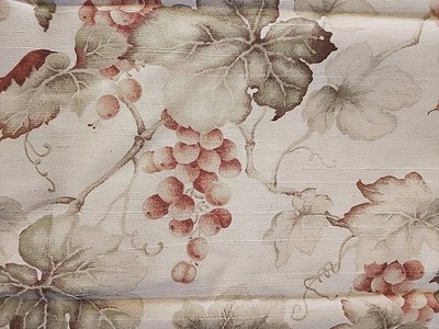 Vintage Raymond Waites Upholstery Fabric 53''x50'' Nippon Vineyards Beige Grape...