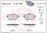Brembo Bremsbelagsatz Hinten FüR Citroen C4 Opel Astra Combo Peugeot 308 508