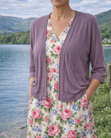 New Seasalt Cornwall UK 10 Maria Cardigan Organic Cotton-Dusky Lilac Lavender