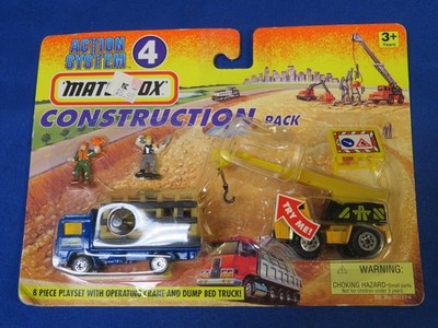NEW--Matchbox-1996-Action System 4-Construction Pack-Crane/Dump Bed Truck-50711