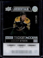 2021-22 Upper Deck Credentials Oskar Steen Debut Ticket Access Acetate RC #/249