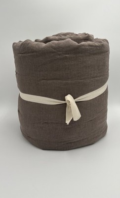 Pottery Barn Belgian Flax Linen Tufted Quilt ~ King/Cal. ~ Cafe Noir