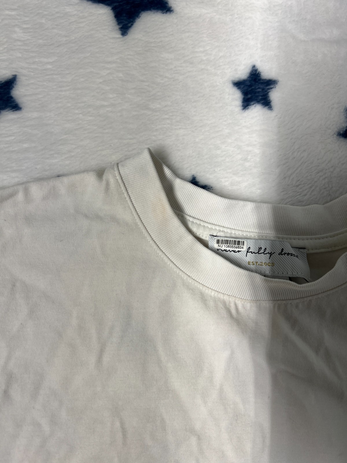 Never Fully Dressed White Orange Slice Graphic T … - image 3