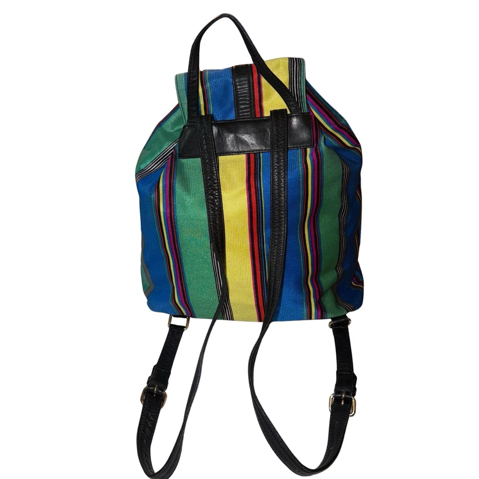 Mochila Gianni Versace Rara Años 90 Vintage Multicolor Nylon Foto 2 de 4