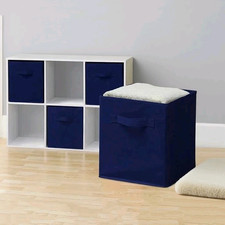 4/6PCS Foldable Canvas Square Storage Collapsible Folding Box Fabric Cubes Toys