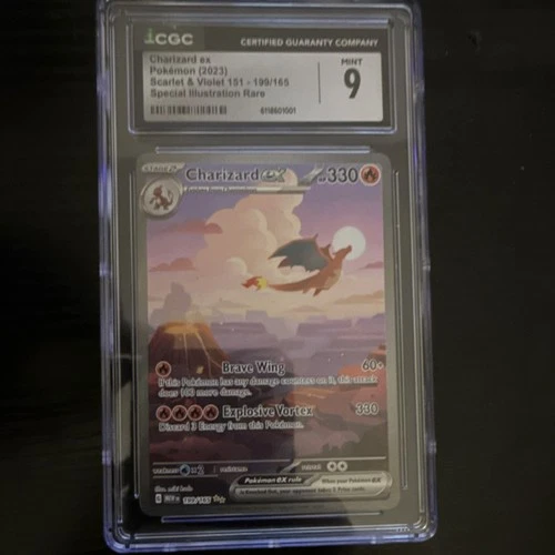 Charizard ex 199/165 Scarlet & Violet 151 Special Illustration Rare Holo CGC 9