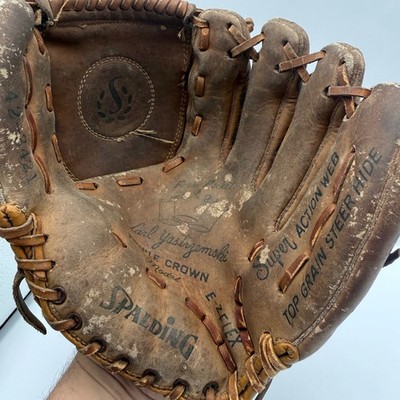 Vintage Spalding Carl Yastrzemski Triple Crown Baseball Glove 42-3421 Steer Hide