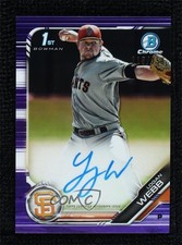 2019 Bowman Chrome Prospects Purple Refractor /250 Logan Webb #CPA-LW Auto 0b0