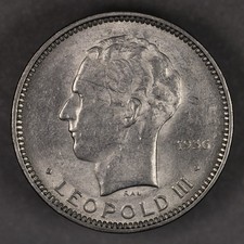 1936 Belgium 5 Francs