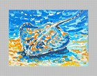 Original Sting Ray ACEO –Acrylic Mini Art Card, ocean Scene-collectible - OOAK — photo 1