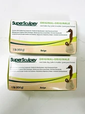 Super Sculpey Oven Bake Polymer Clay, Beige, 1 Lb, New in Box