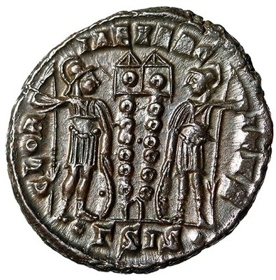 Constantius II Caesar ''Soldiers, Standards'' Siscia Extremely Fine