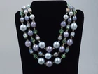 Vintage Vendome Costume Jewelry Beaded 3 Strand Layered Necklace Faux Pearls