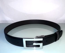 AUTHENTIC MENS GUCCI REVERSIBLE BELT SQUARE G BUCKLE/Black & Brown Leather/Sz 32