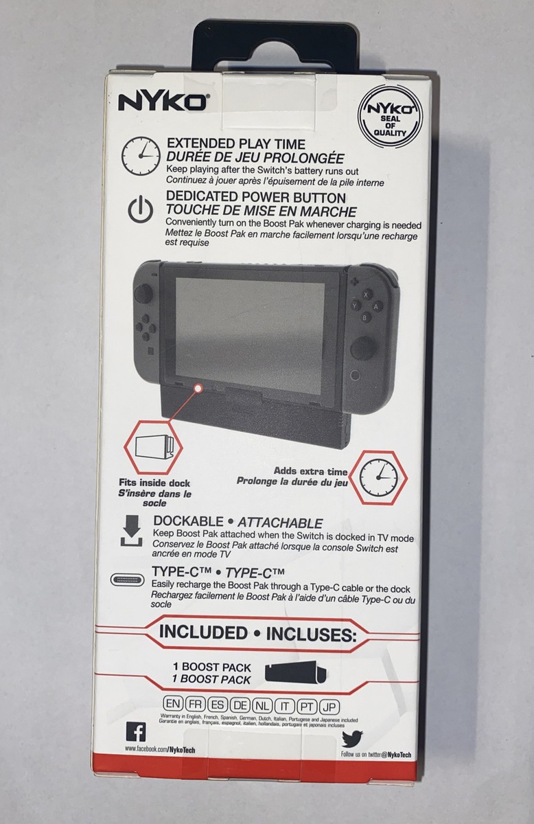 Nyko Switch Boost Pack 2500mAh External Battery Pack for Nintendo Switch  System