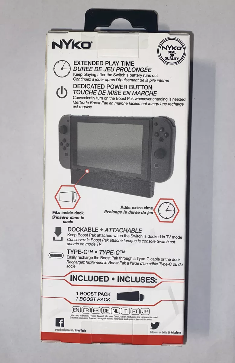 Nyko Switch Boost Pack 2500mAh External Battery Pack for Nintendo