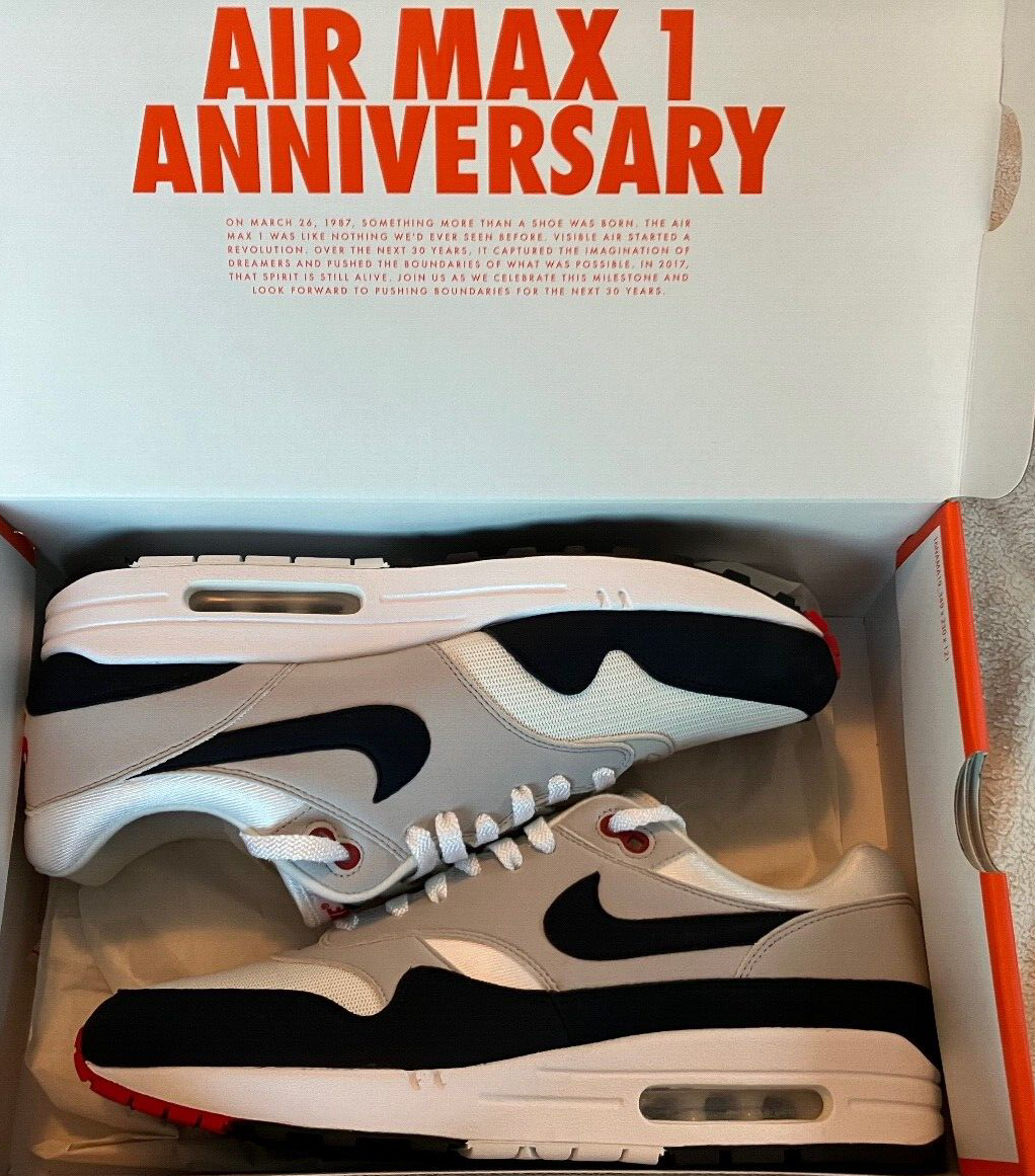 Nike Air Max 1 OG Anniversary Obsidian Size 12 NIB 2017