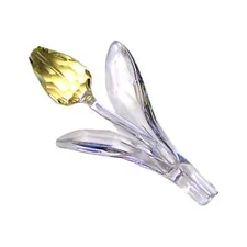 VTG Swarovski Crystal YELLOW TULIP FLOWER Swan Logo LG Faceted Bud SCS 2004 Box