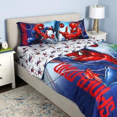 Marvel Spider-Man Multicolor Kids Bedding Sheet Set Pcs Full Bed