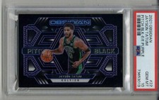 2021 PANINI OBSIDIAN PITCH BLACK E/E PURPLE #22 JAYSON TATUM /75 PSA 10 LOW POP