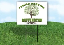 BUFFINGTON FAMILY REUNION GR TREE 18 in x24 in Yard Sign Road Sign with Stand