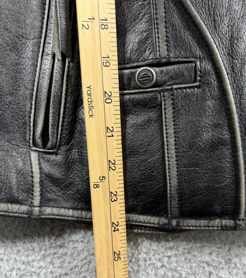 Chaqueta de cuero Harley Davidson Speedy para mujer 97048-15VW plateada envejecida XL Foto 4 de 4