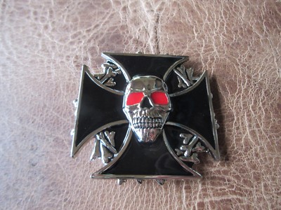 Skull Iron Cross Totenkopf Buckle Gürtelschnalle für Ledergürtel Wechselgürtel