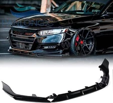 Front Bumper Lip Splitter For 2018- 2020 Honda Accord 4Dr Painted Gloss Black
